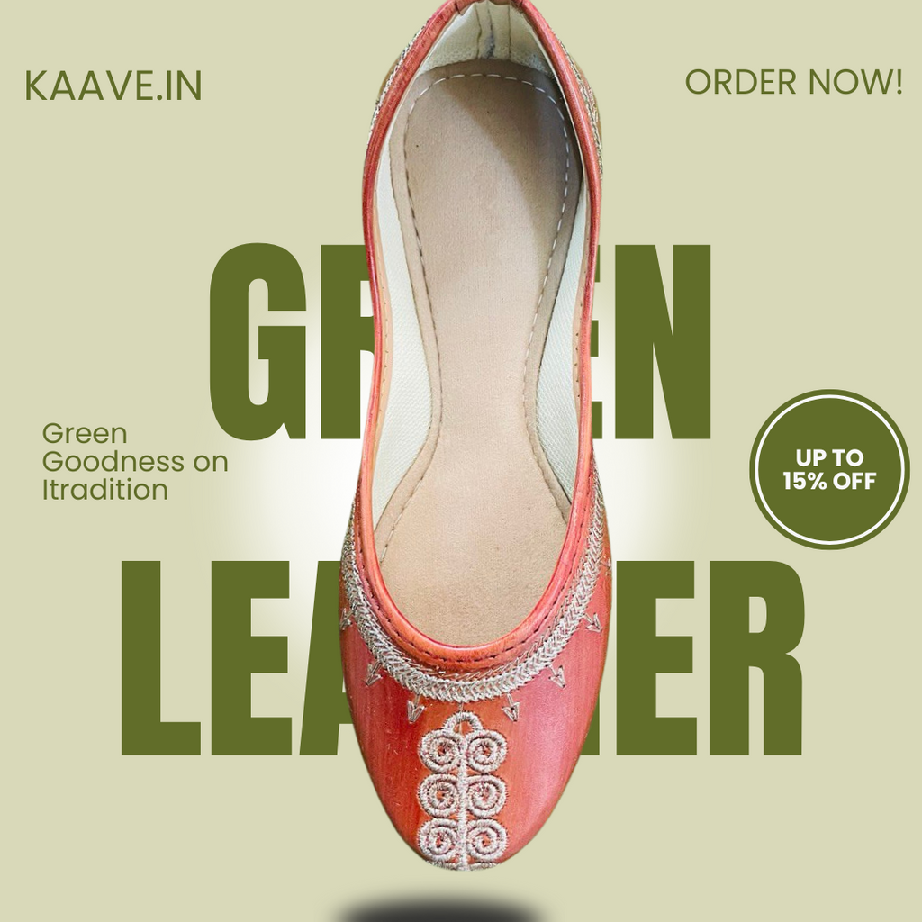 Green leather hand work