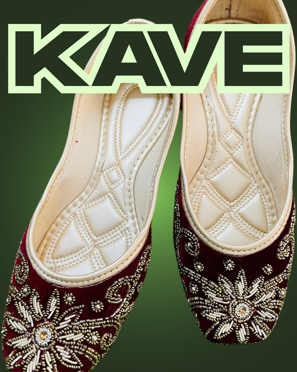 KAVE Embroidered Velvet Jutti – DISCOUNT