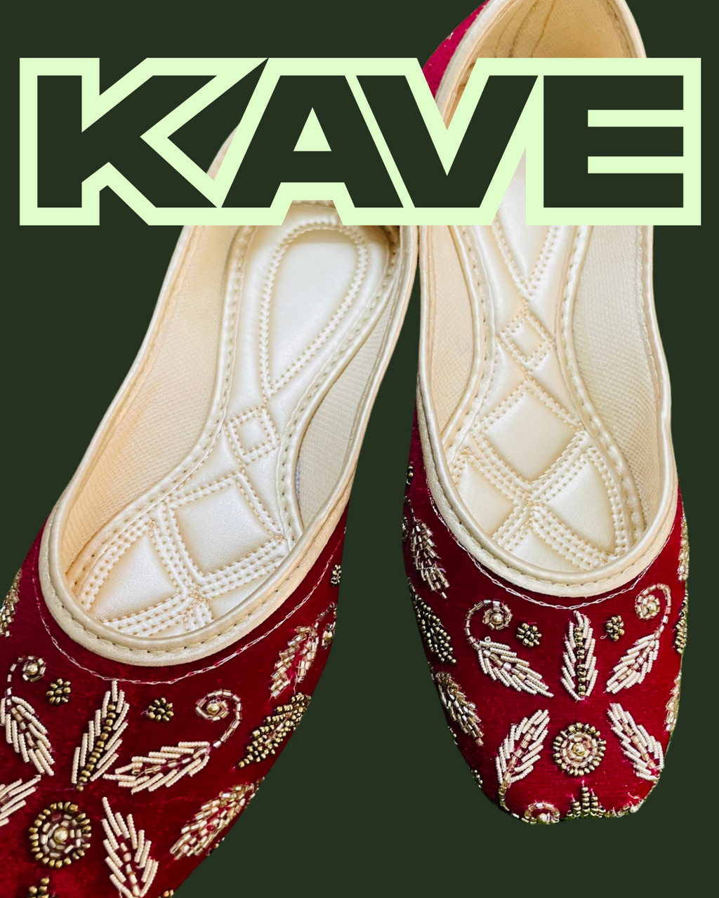 KAVE Classic Embroidered Velvet Jutti – DISCOUNT