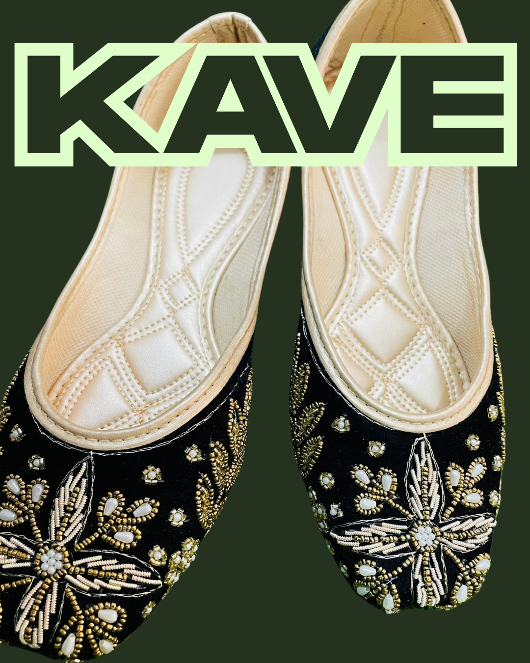 KAVE Midnight Radiance Embroidered Velvet Jutti – DISCOUNT