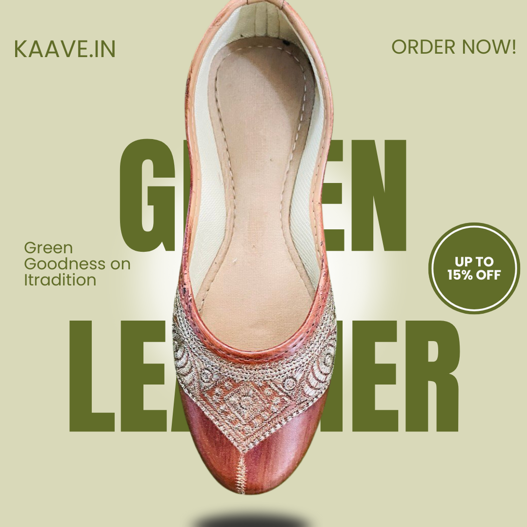 Green leather hand work d4