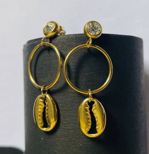 Deep Oxidized Gold Drop Earrings